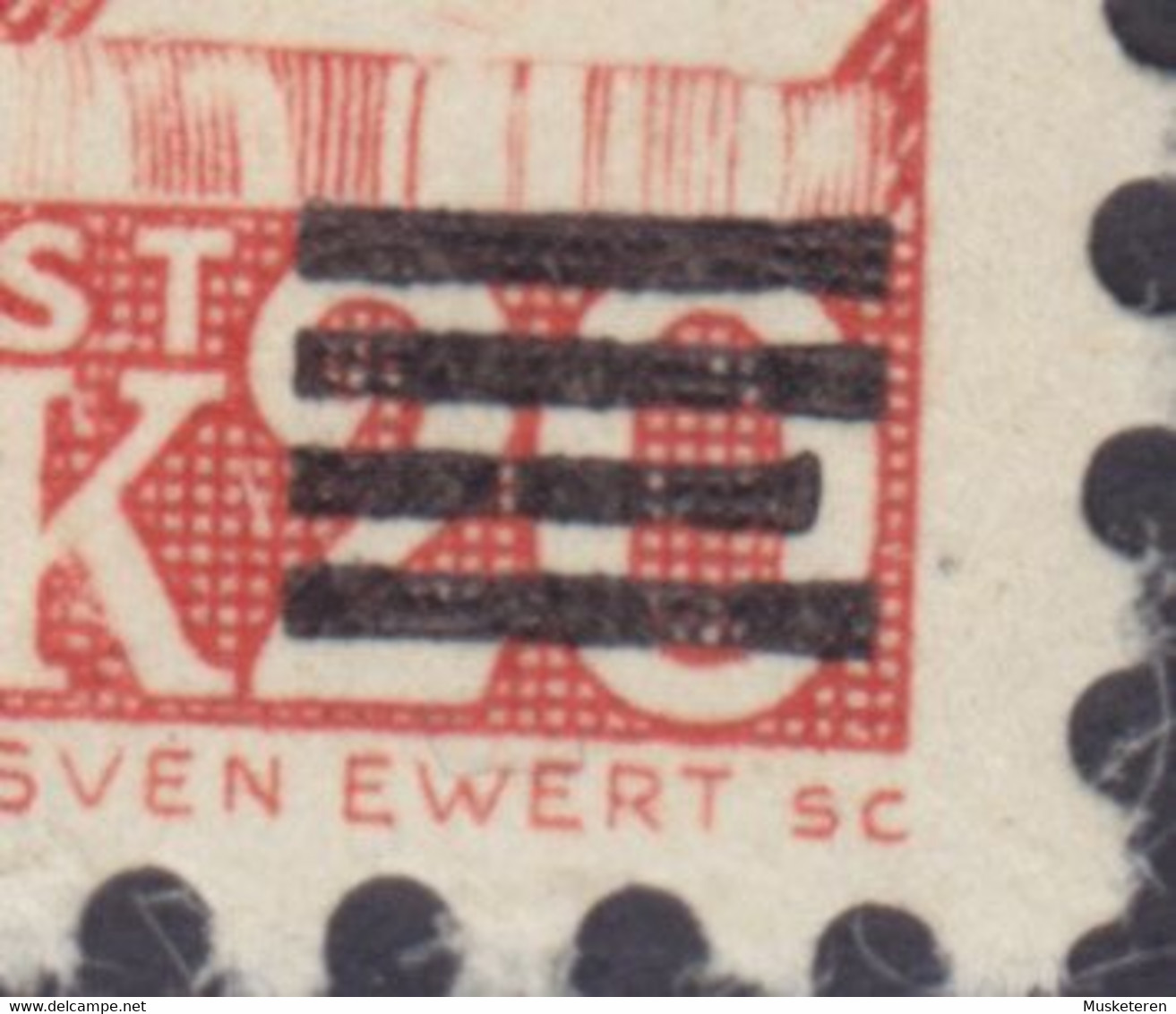 Denmark 1955 Mi. 361 I    30 Auf 20 Ø Overprint Aufdruck '30' & Beams ERROR Variety 'Broken 3rd Beam' SAVA 363a A, MNH** - Variedades Y Curiosidades