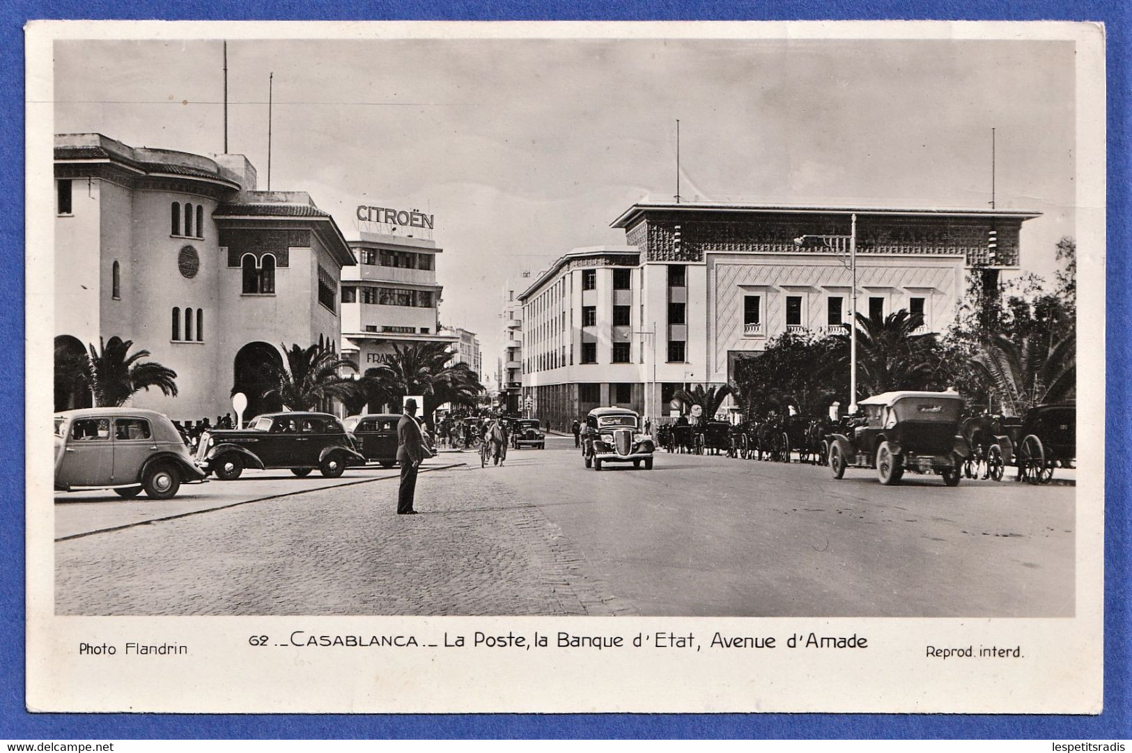 CPSM MAROC - CASABLANCA - La Poste, La Banque D'Etat, Avenue D'Amade - Casablanca