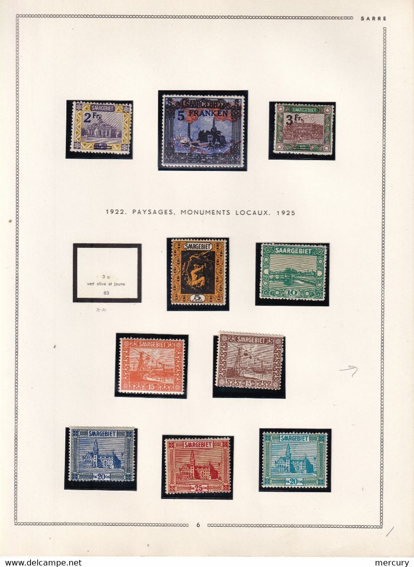 SARRE - Belle collection neuve jusqu'en 1956 TTB avec les blocs et des bons timbres - 36 scans