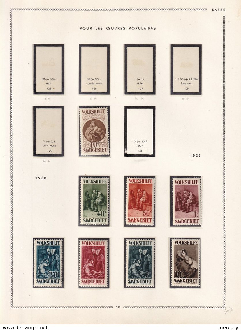 SARRE - Belle collection neuve jusqu'en 1956 TTB avec les blocs et des bons timbres - 36 scans