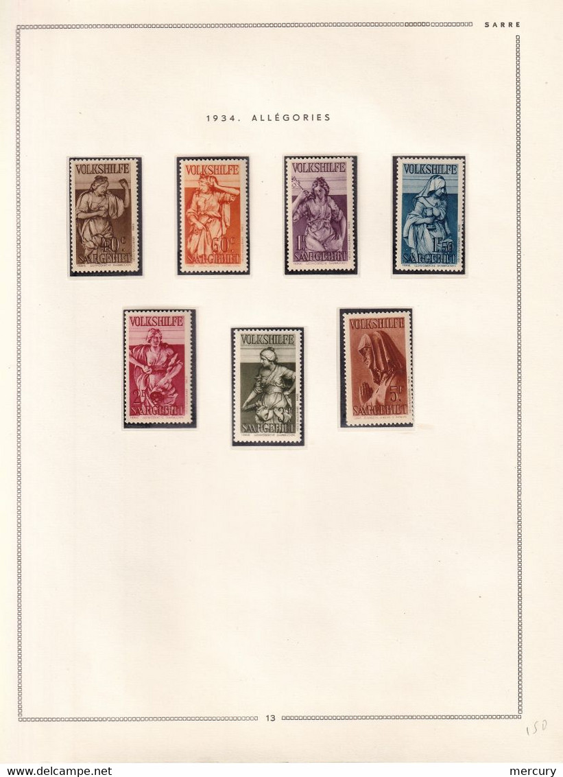 SARRE - Belle collection neuve jusqu'en 1956 TTB avec les blocs et des bons timbres - 36 scans