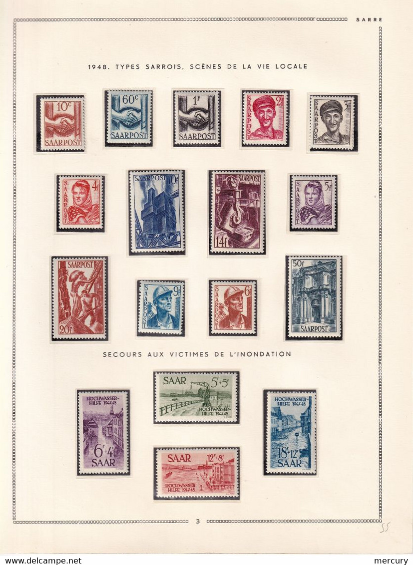 SARRE - Belle collection neuve jusqu'en 1956 TTB avec les blocs et des bons timbres - 36 scans