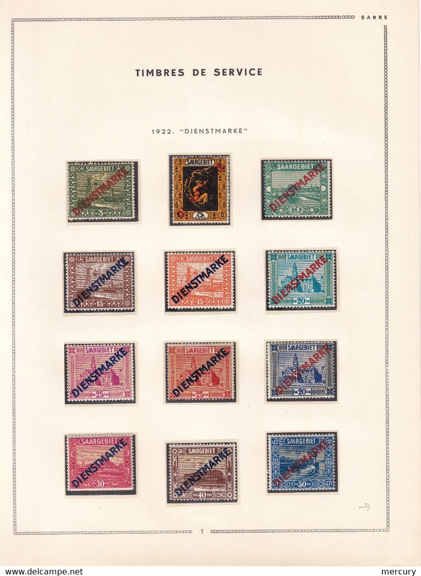 SARRE - Belle collection neuve jusqu'en 1956 TTB avec les blocs et des bons timbres - 36 scans