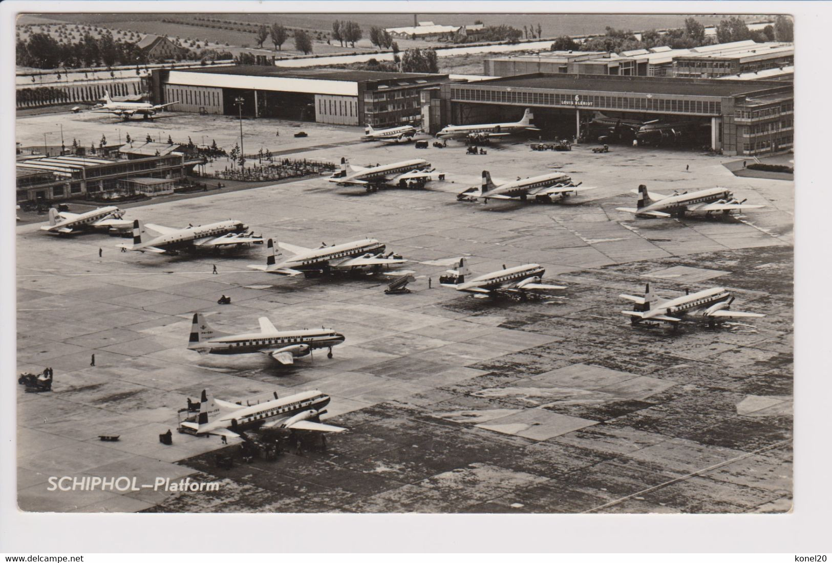 Vintage Rppc KLM K.L.M Royal Dutch Airlines Douglas & Constellation Fleet @ Schiphol Amsterdam Airport - 1919-1938: Between Wars