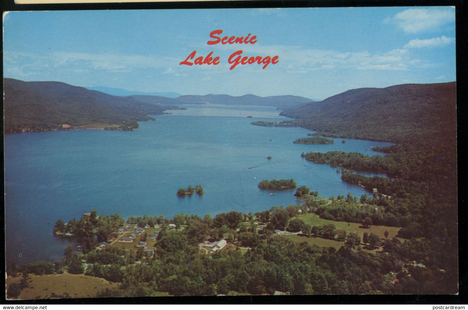 Lake George Aerial View Postcard NY New York - Lake George
