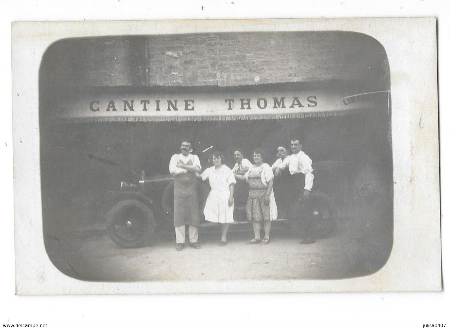 DEVANTURE DE RESTAURANT  Cantine Thomas Carte Photo Belle Animation Automobile à Identifier - Te Identificeren