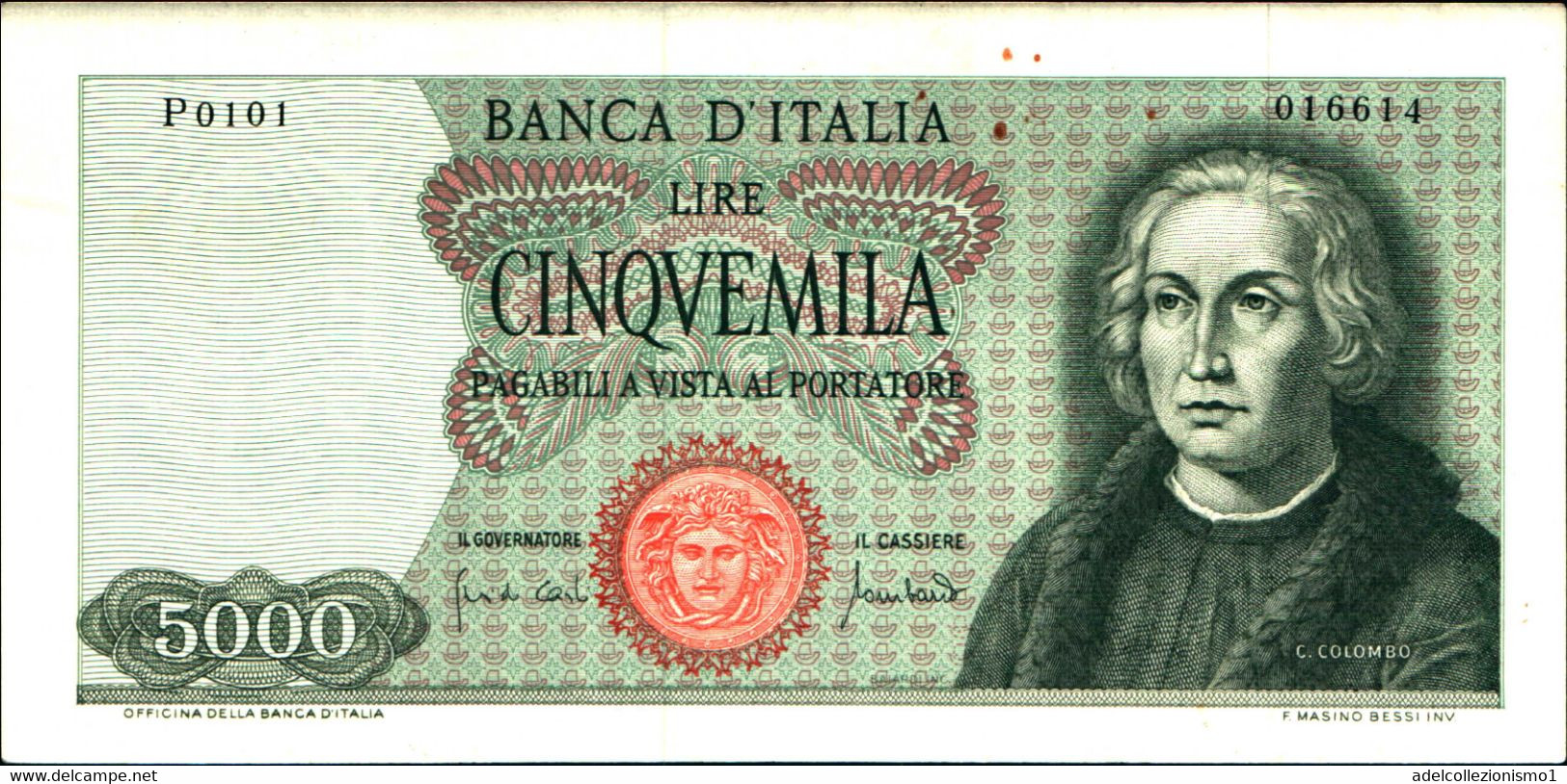 29684)  Banconota Da 5000 LIRE CRISTOFORO COLOMBO I° TIPO DEL 20-1-1970-QFDS - 5000 Lire