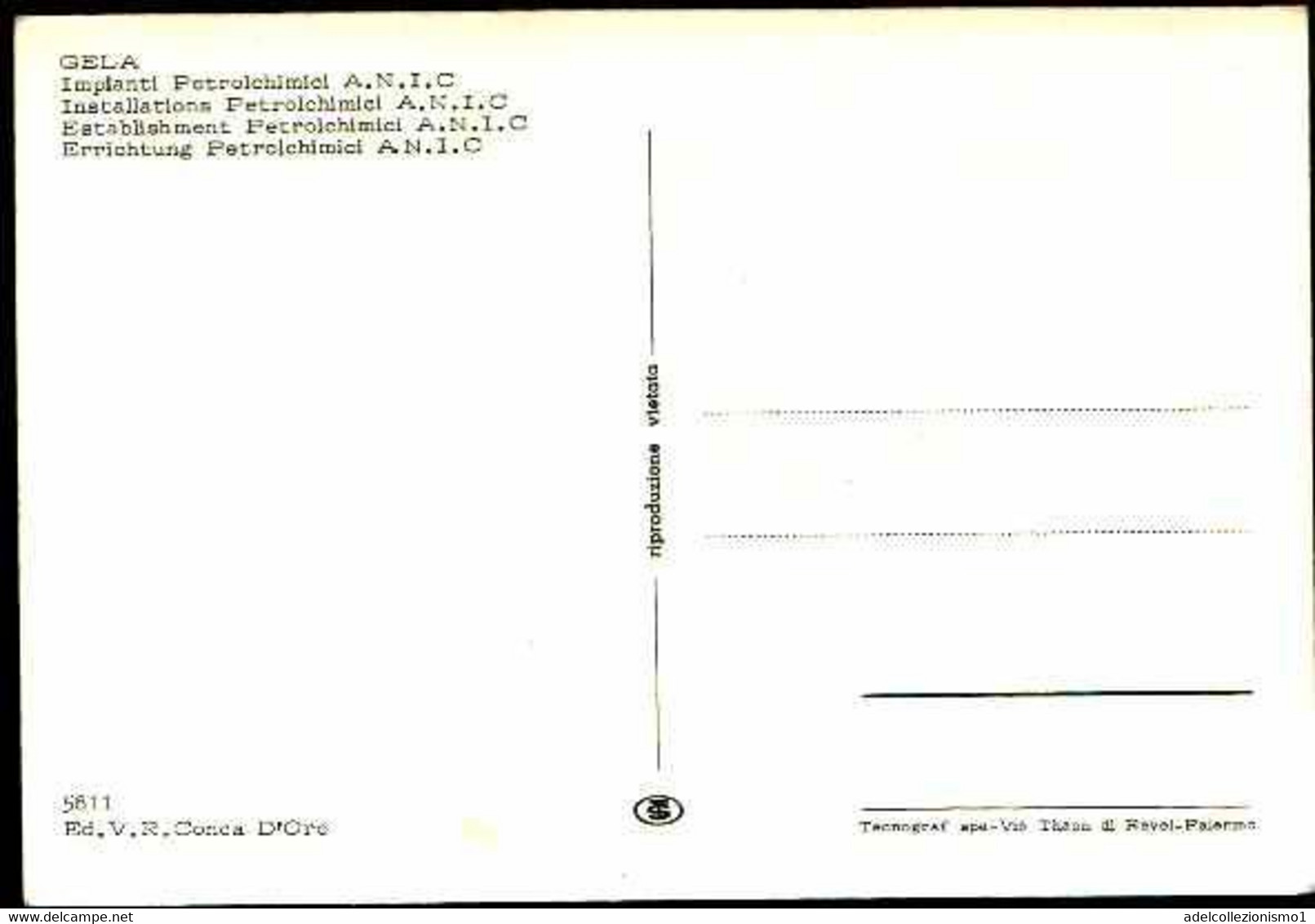 29594) CARTOLINA DI GELA-IMPIANTI PETROLCHIMICI A.N.I.C.-VIAGGIATA - Gela