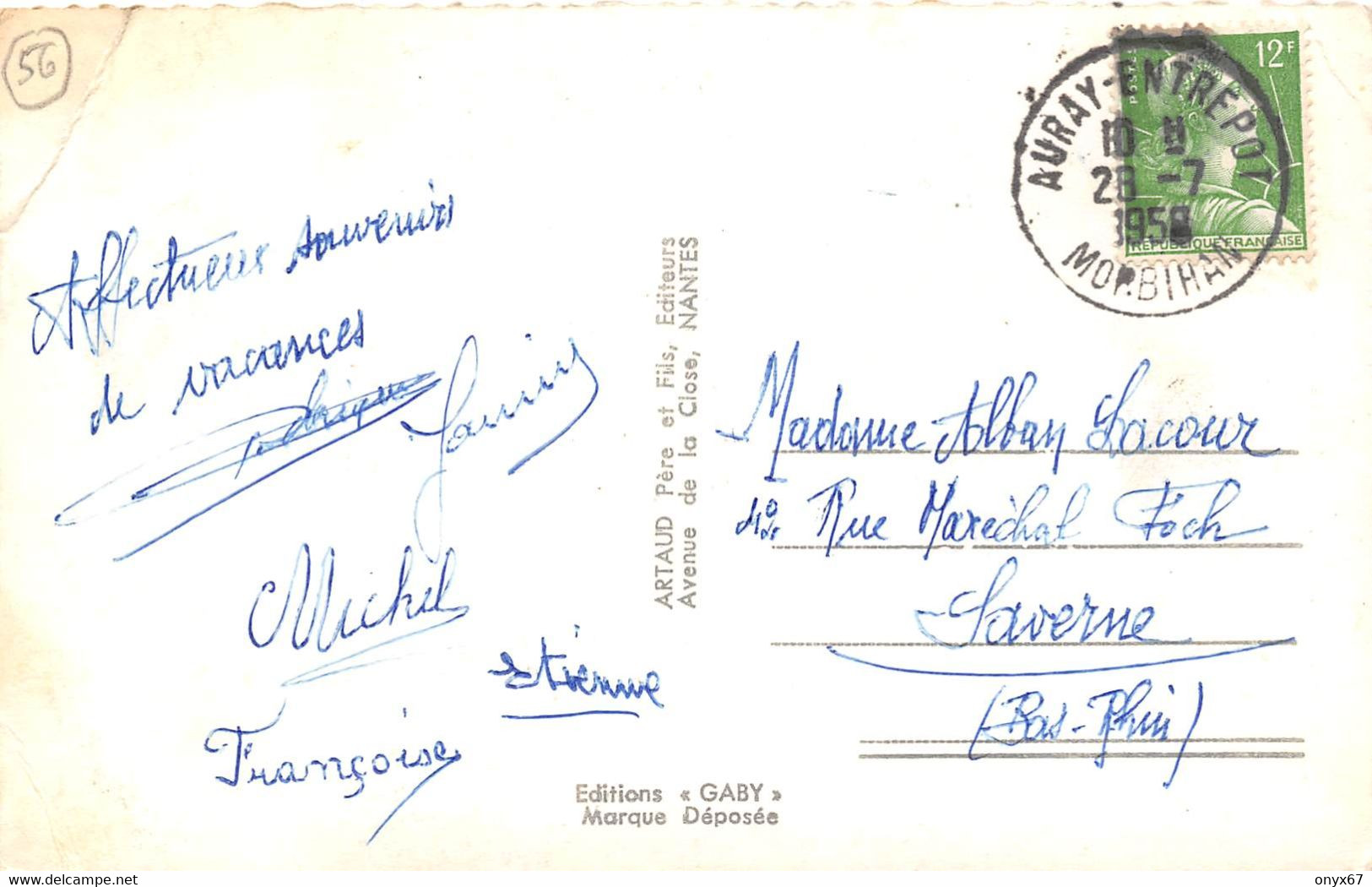 LOCMARIAQUER-Quiberon-56-Morbihan- Multi-Vues Editions Gaby Cachet Auray Entrepôt 1958 - Locmariaquer