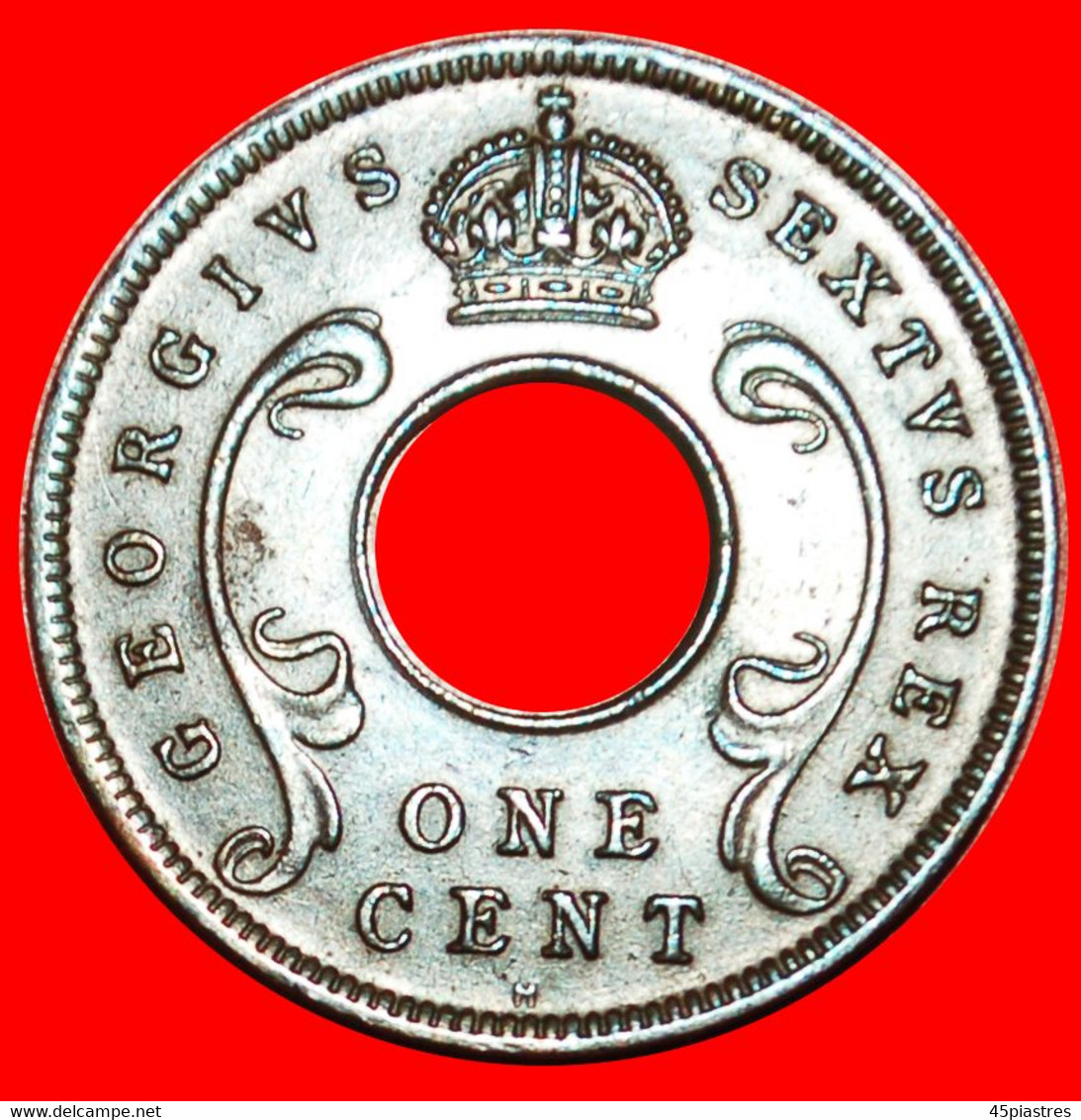 • GREAT BRITAIN (1949-1952): EAST AFRICA ★ 1 CENT 1952H! George VI (1937-1952) LOW START★ NO RESERVE! - British Colony