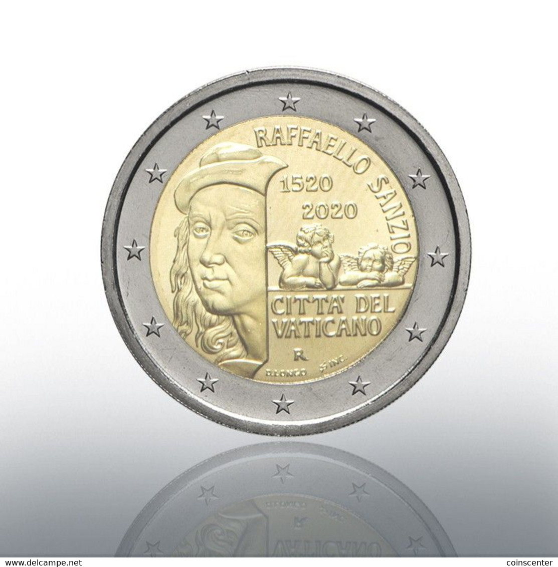 Vatican 2 Euro 2020 "500y Since The Death Of Raphael" BiMetallic UNC - Vatican