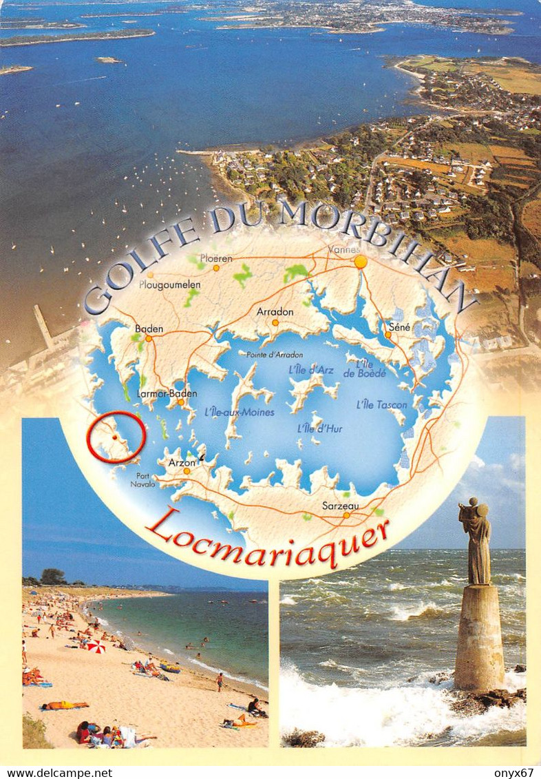 GF-LOCMARIAQUER-Quiberon-56-Morbihan-Vierge Pointe De Kerpenhir Carte Géographique Morbihan GRAND FORMAT - Locmariaquer