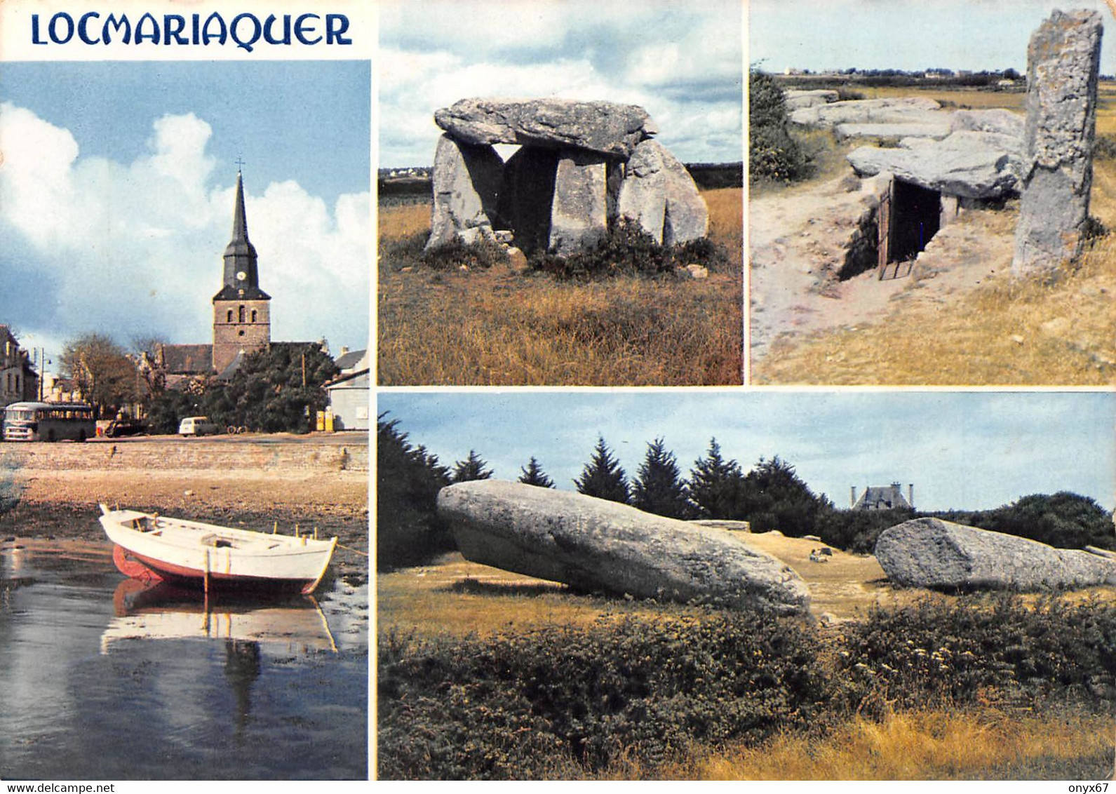 GF-LOCMARIAQUER-Quiberon-56-Morbihan-Multi-Vues-Dolmen-Menhir-Pierre Elevée-Cachet Flamme Quiberon - GRAND FORMAT - Locmariaquer