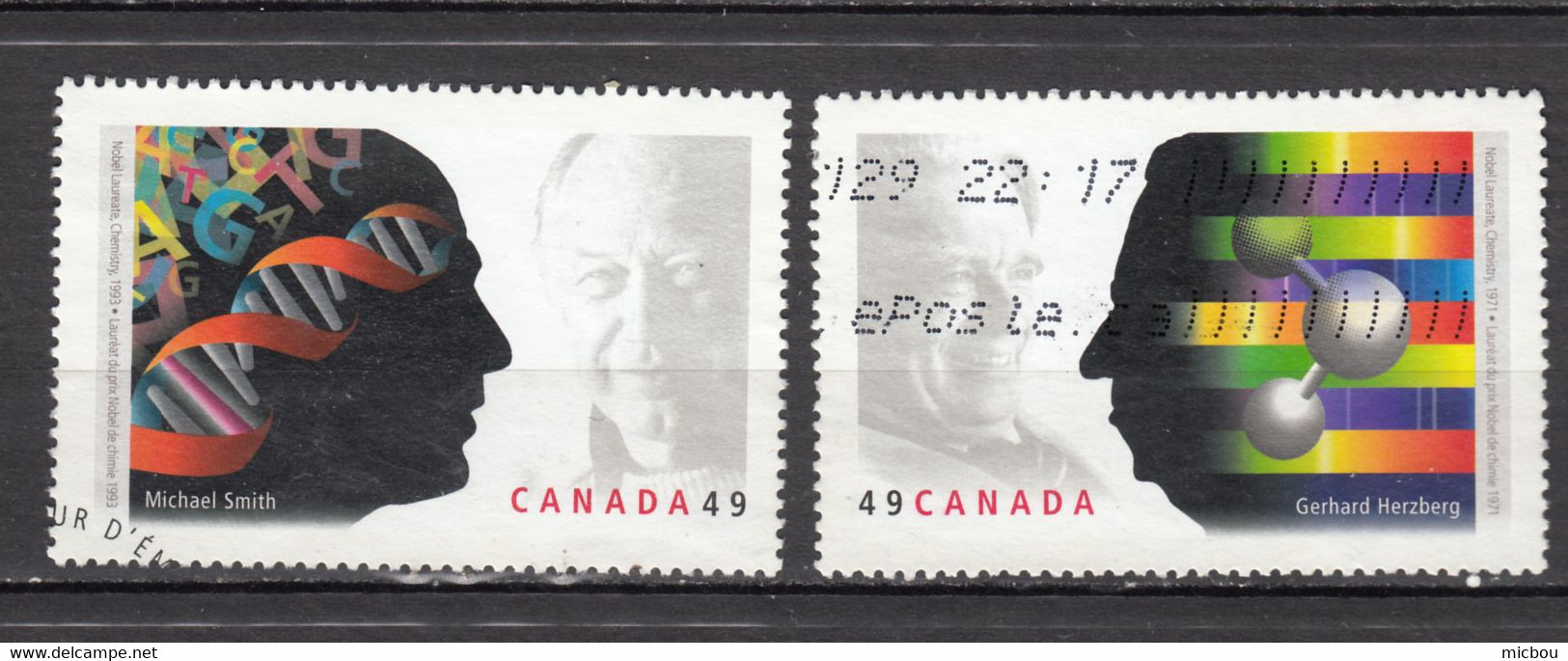 Canada, Série Complète, Complete Set, Prix Nobel De Chimie, Chemistry Nobel Prize, ADN, DNA, Génétique - Chemie