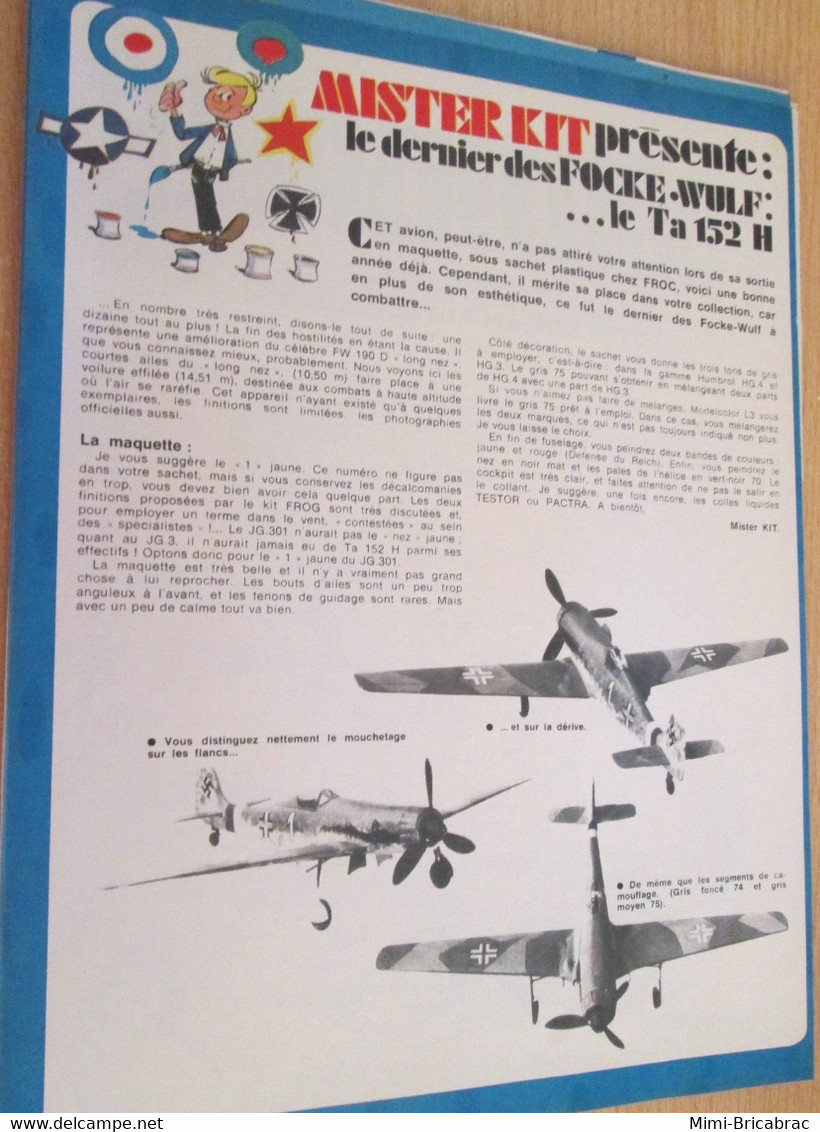 SPI920 Page De SPIROU Années 70 / MISTER KIT Présente FOCKE WULF TA 152H - Vliegtuigen