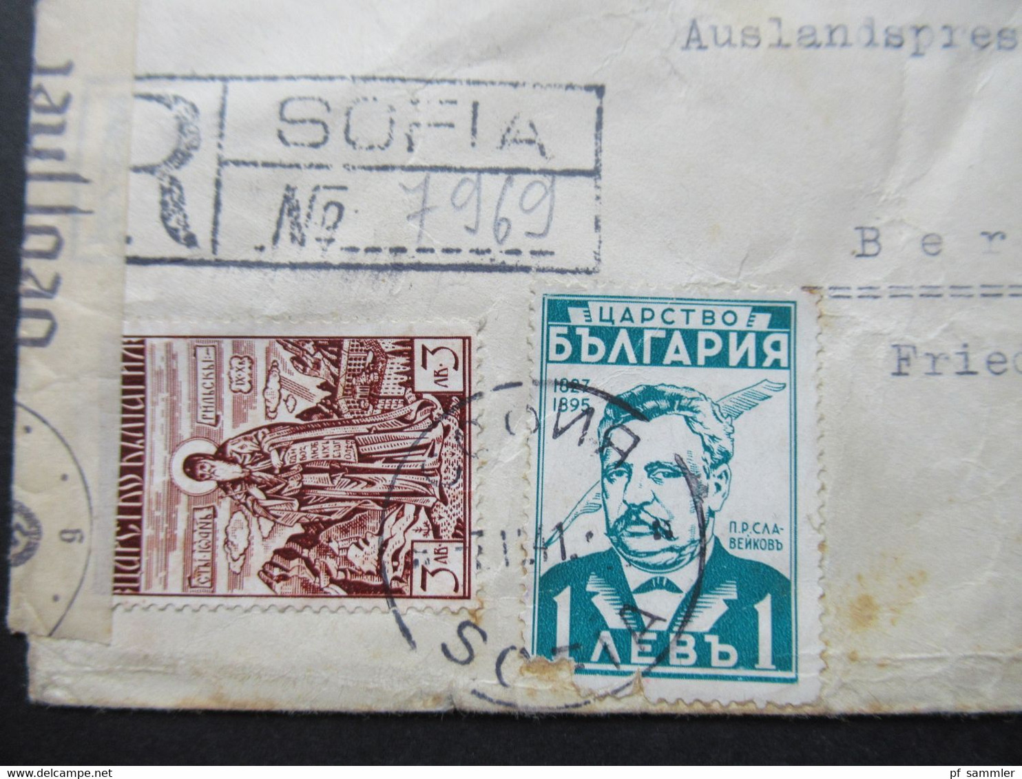 Bulgarien 1941 Luftpost Nr. 382 Flugzeuge Und Landschaften MiF OKW Zensur / Mehrfachzensur Einschreiben Sofia - Cartas & Documentos