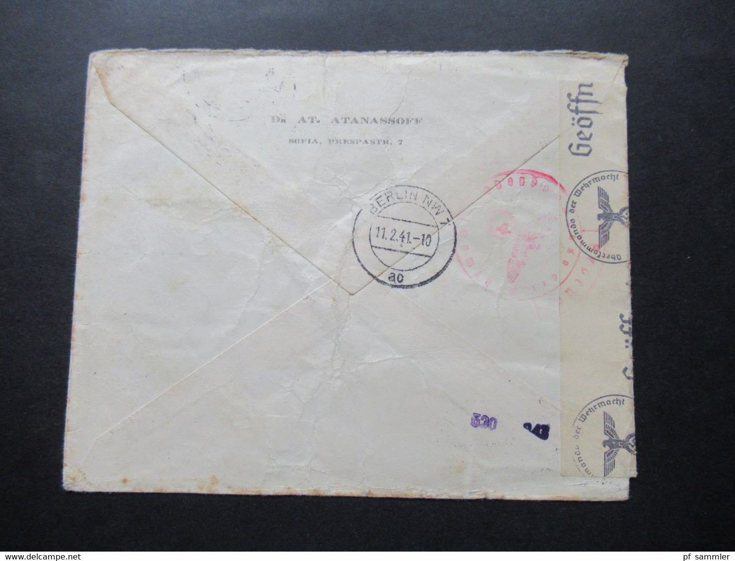 Bulgarien 1941 Luftpost Nr. 382 Flugzeuge Und Landschaften MiF OKW Zensur / Mehrfachzensur Einschreiben Sofia - Cartas & Documentos