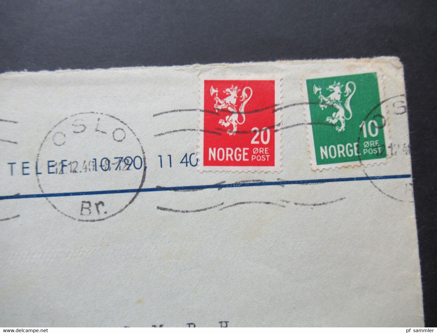 Norwegen 1940 Zensurbeleg Oslo - Berlin OKW Zensur Cineastik Kino / Film La Jana Stjernen Fra Rio Enerett Syncronfilm - Cartas & Documentos