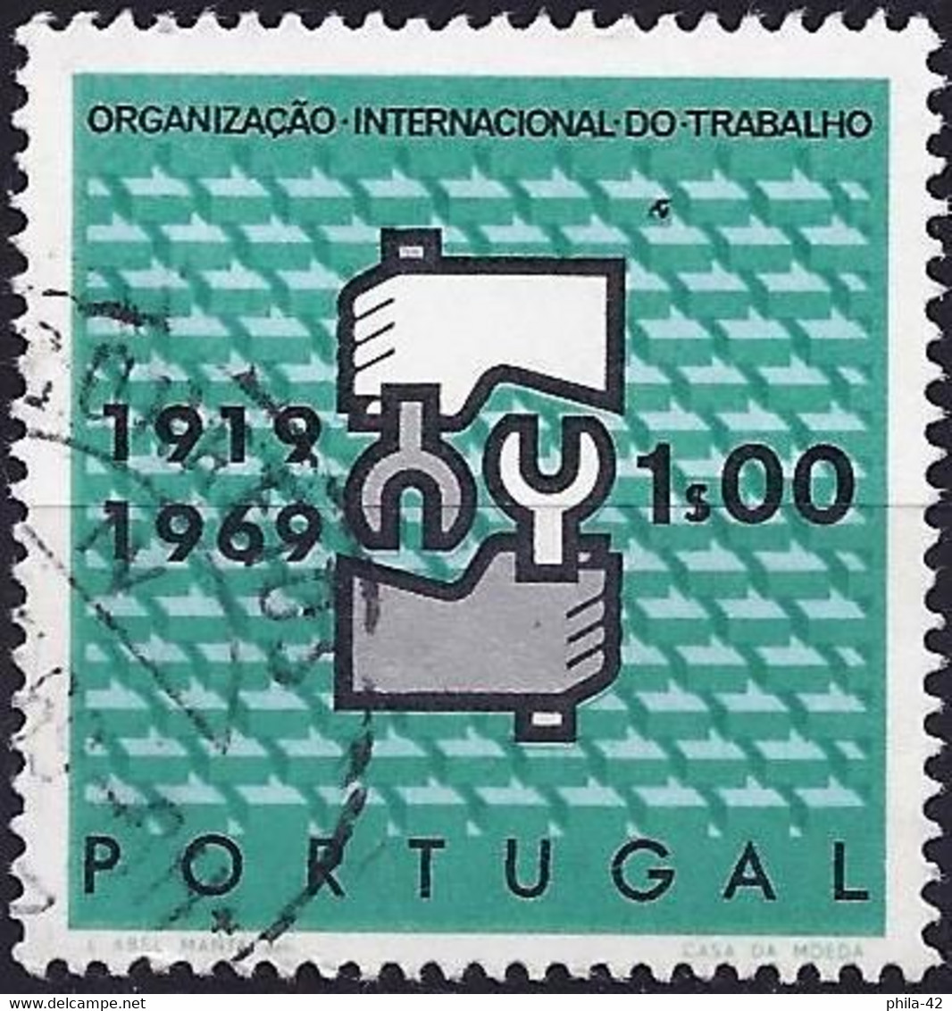 Portugal 1969 - Mi 1067 - YT 1048 ( 50th Anniversary Of I.L.O. ) - OIT