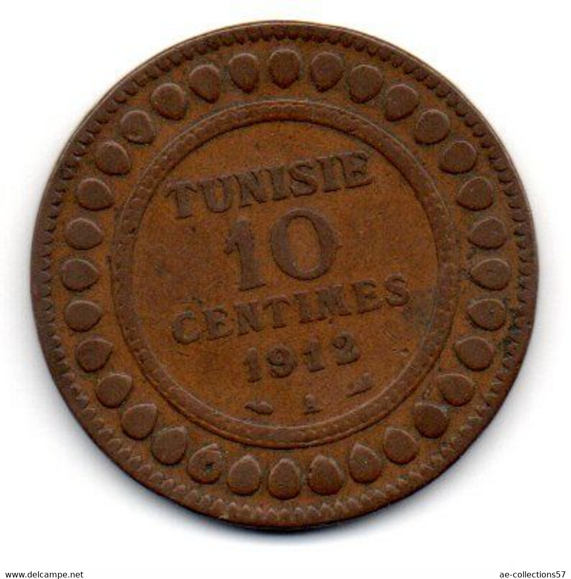 Tunisie -  10 Centimes 1912 A - TB+ - Tunisia