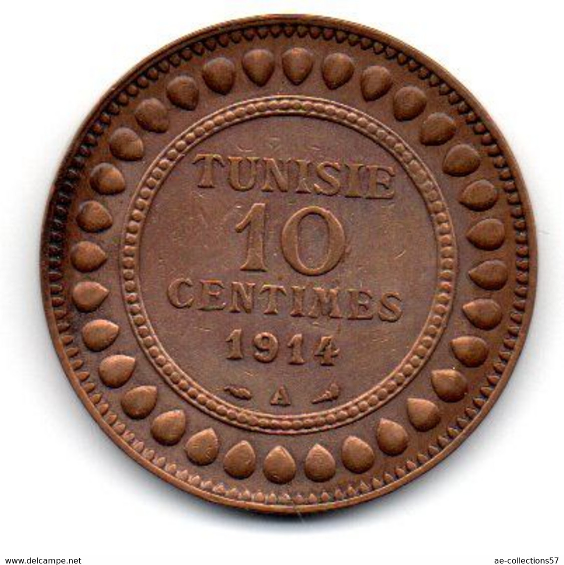 Tunisie -  10 Centimes 1914 A - TTB - Tunisie