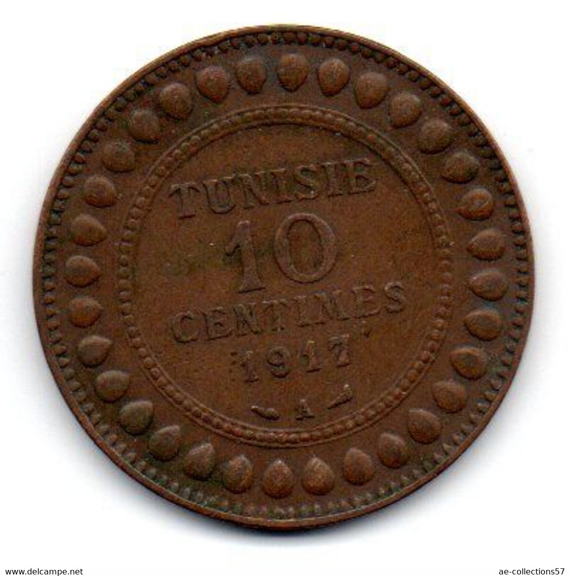Tunisie -  10 Centimes 1917 A - TTB - Tunesien