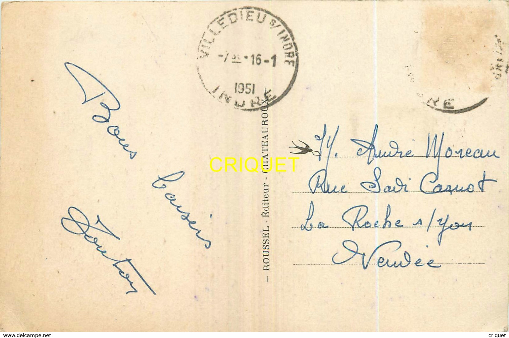 36 Villedieu, Rue Grande Vers Buzançais, Affranchie 1951 - Other & Unclassified