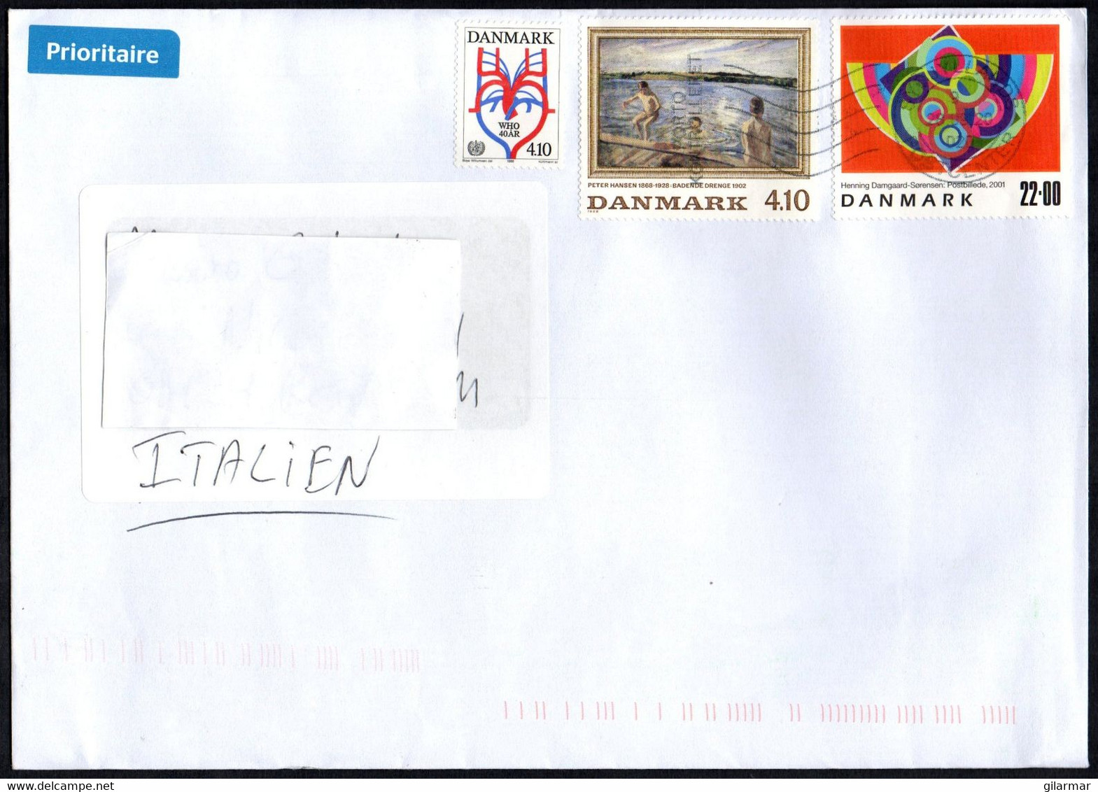 DENMARK 2020 - MAILED ENVELOPE - ART: HENNING DAMGAARD SORENSEN - PETER HANSEN: BATHING BOYS / 40th ANNIVERSARY OF WHO - Brieven En Documenten