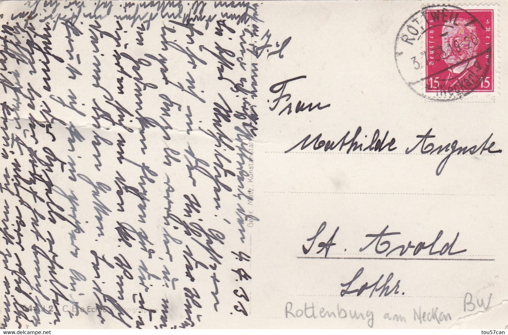 ROTTENBURG  - ROTTWEIL - BADEN-WÜRTTEMBERG - DEUTSCHLAND - ANSICHTKARTE 1933. - Rottenburg