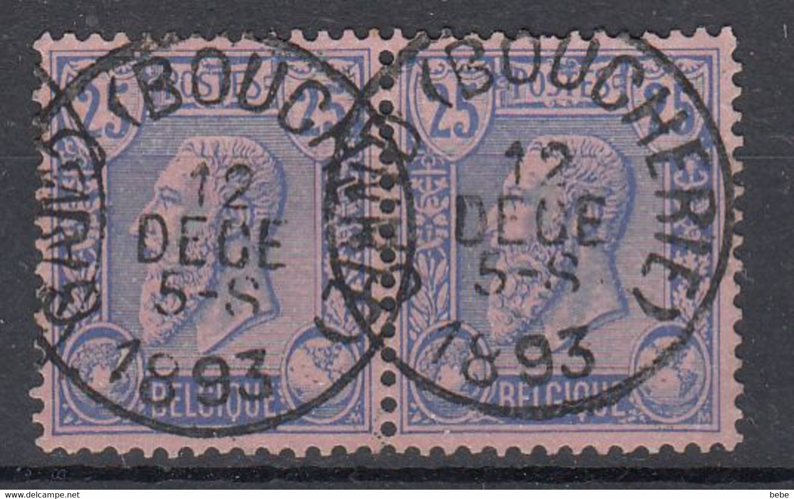 PAIRE DE TIMBRES N° 48  OBLITERATION  GAND BOUCHERIE - 1884-1891 Leopoldo II