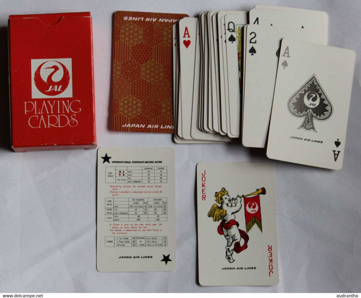 Rare Jeu De 54 Cartes Publicitaire Japan Airlines Air Lines JAP Aviation Commerciale Avion Playing Cards - Jeux De Cartes