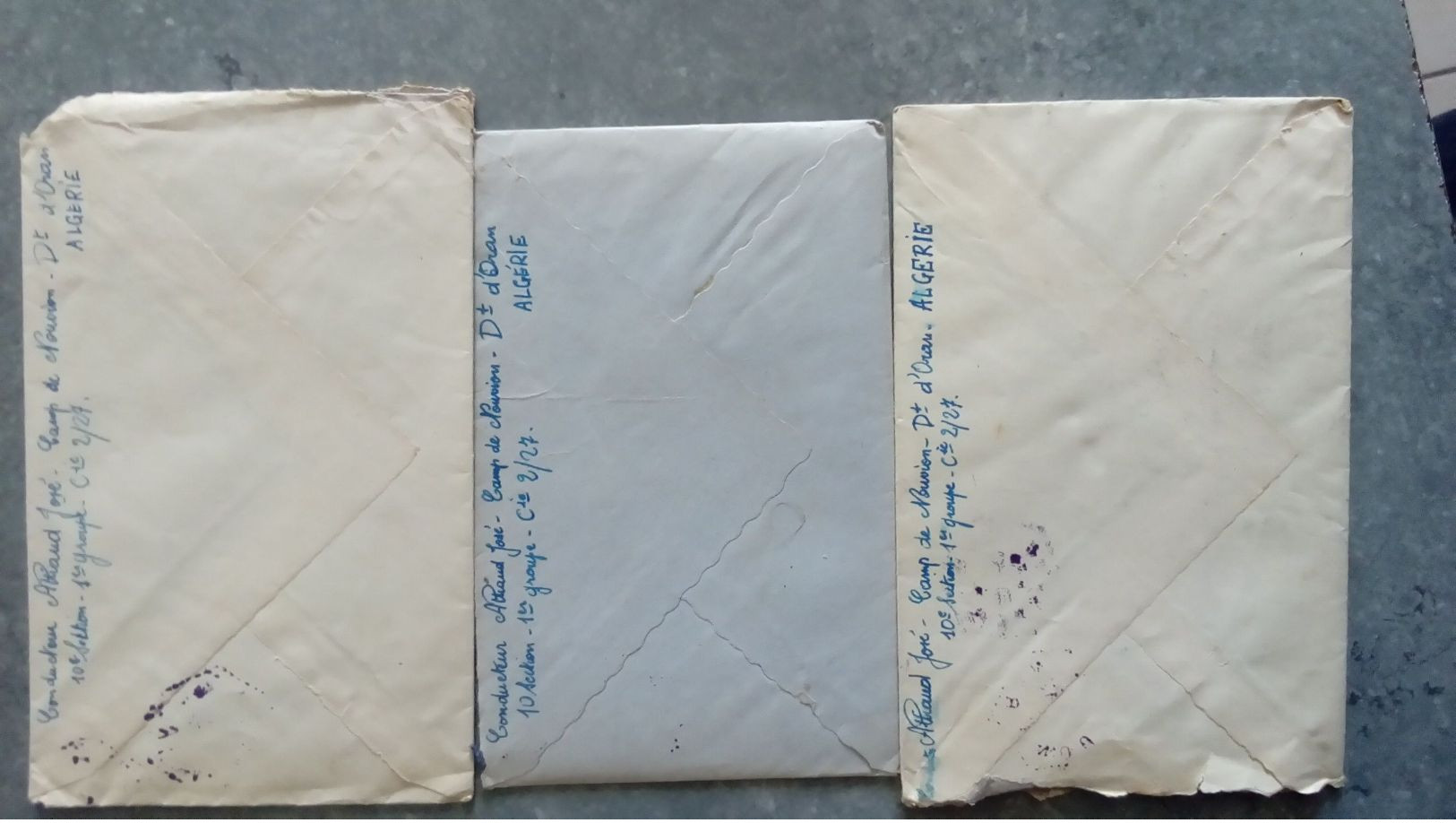 Lot De 15 Courriers D' Oran, Camp De Nouvion -  Cachet Hexagonal + Timbres Taxe 1946 - 47 - Airmail