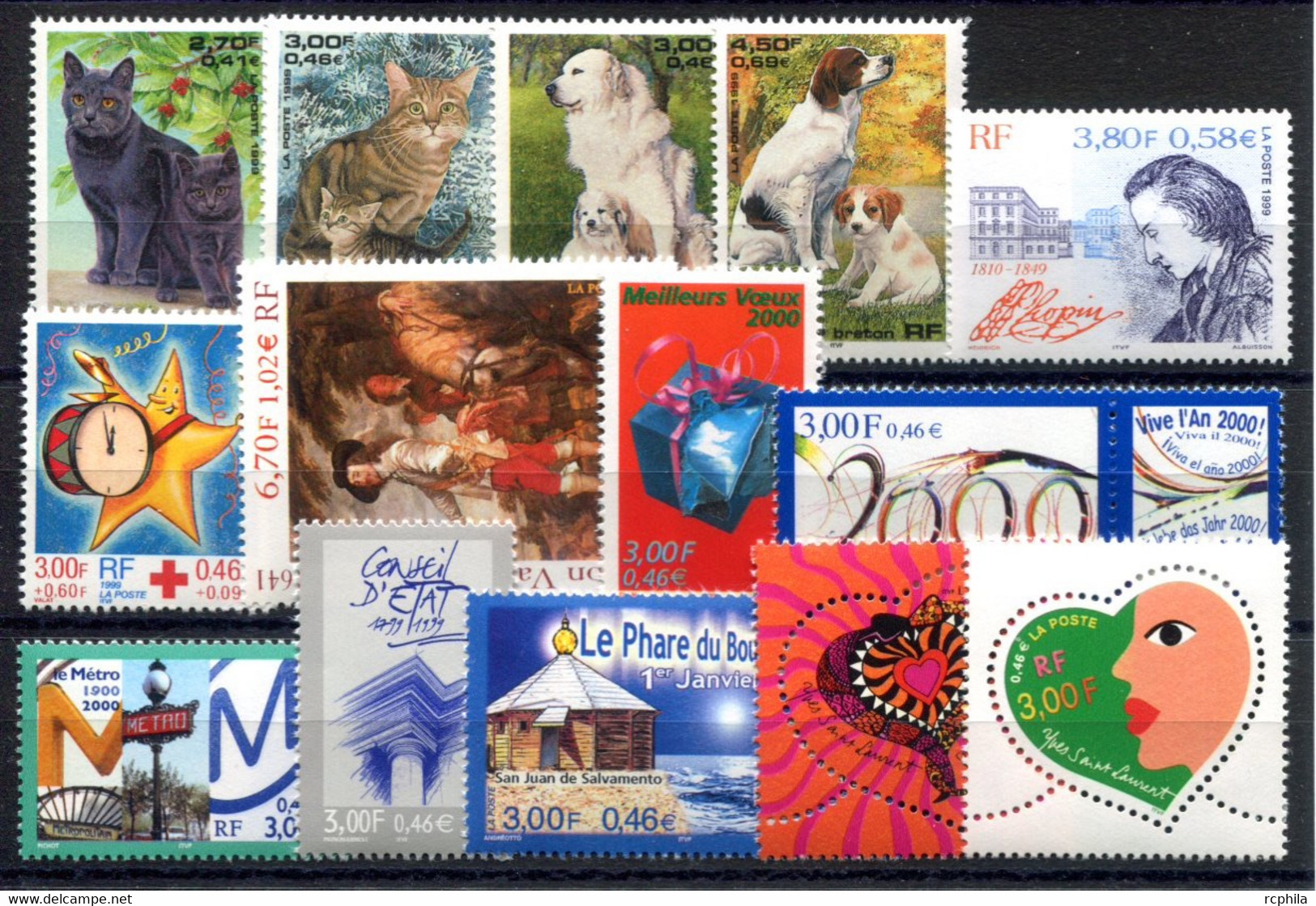 RC 19658 FRANCE 1999 - 2000 LOT DE TIMBRES A LA FACIALE NEUFS ** - Ungebraucht