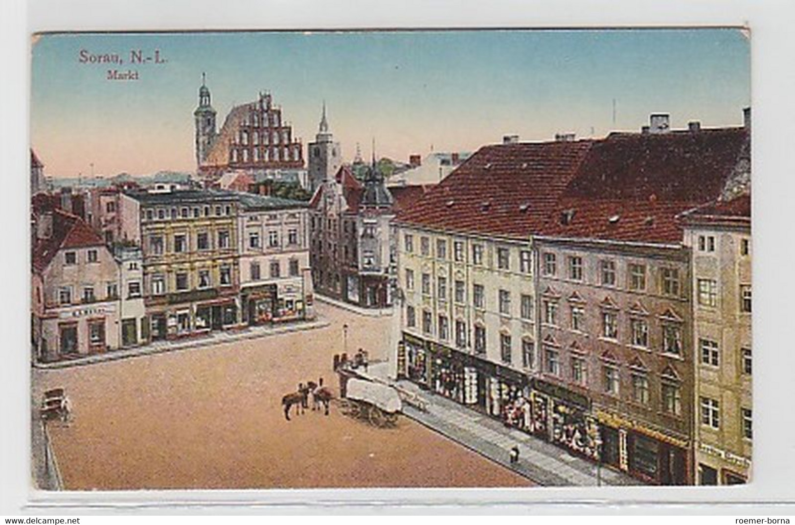 14558 Ak Sorau Niederlausitz Markt Um 1920 - Sin Clasificación