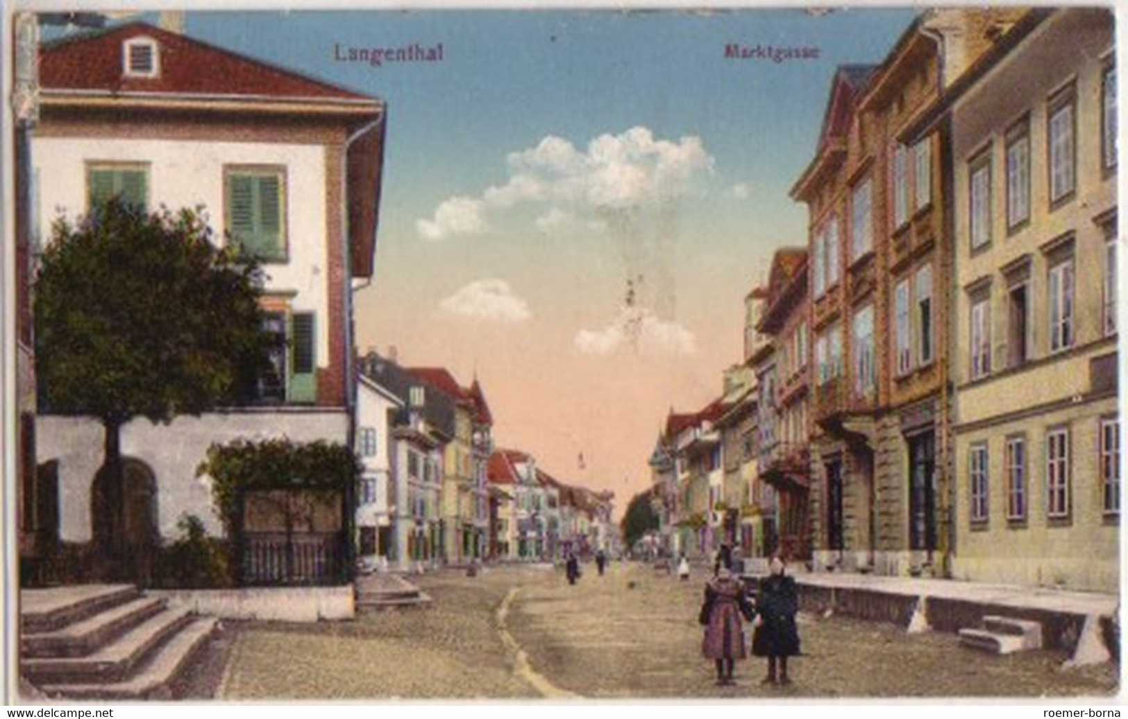 15486 Ak Langenthal Schweiz Marktgasse 1920 - Langenthal