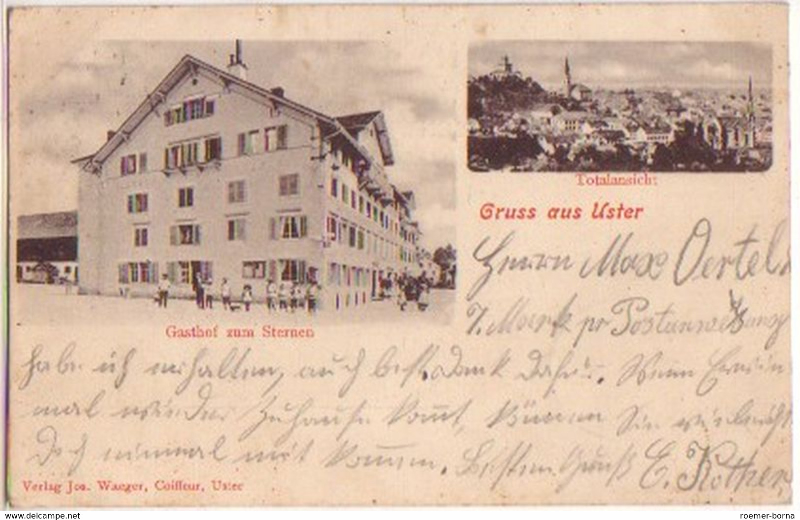 16564 Ak Gruß Aus Uster Gasthof Zum Sternen 1904 - Ernen