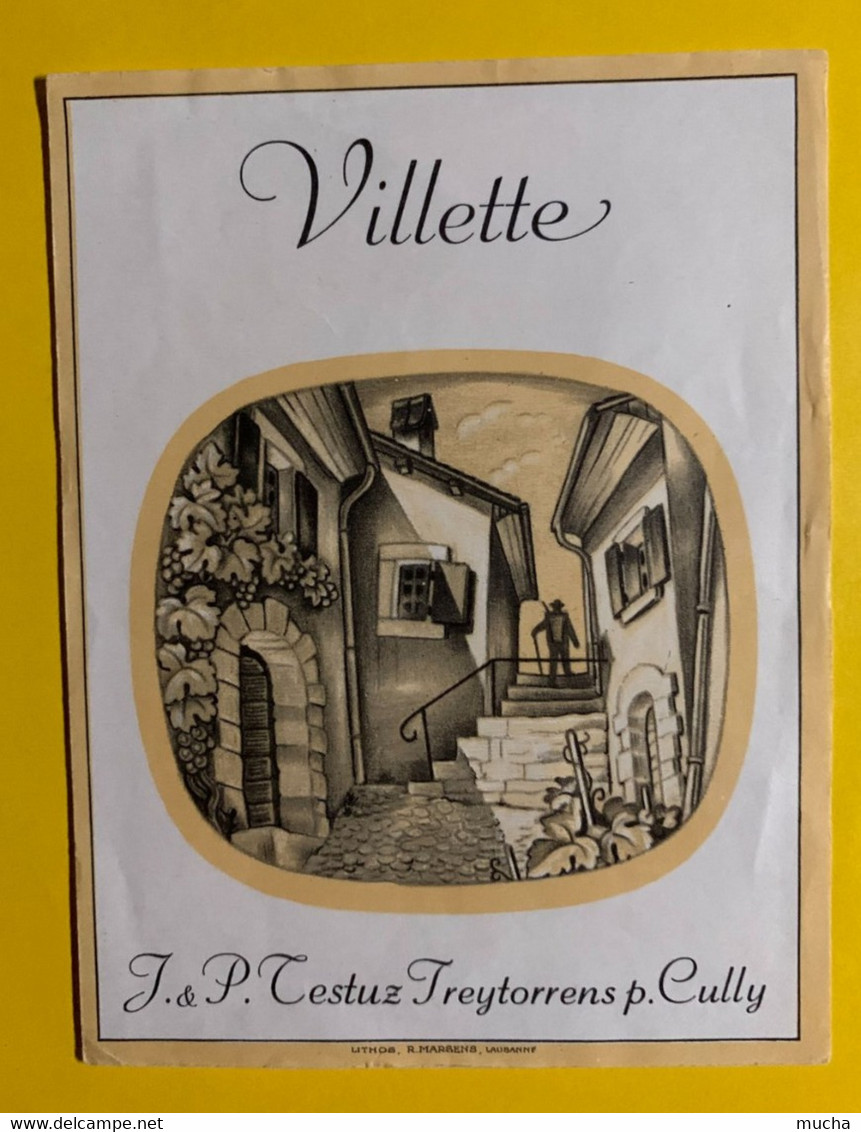 17989 - Villette J & P Testuz  Ancienne étiquette - Andere & Zonder Classificatie