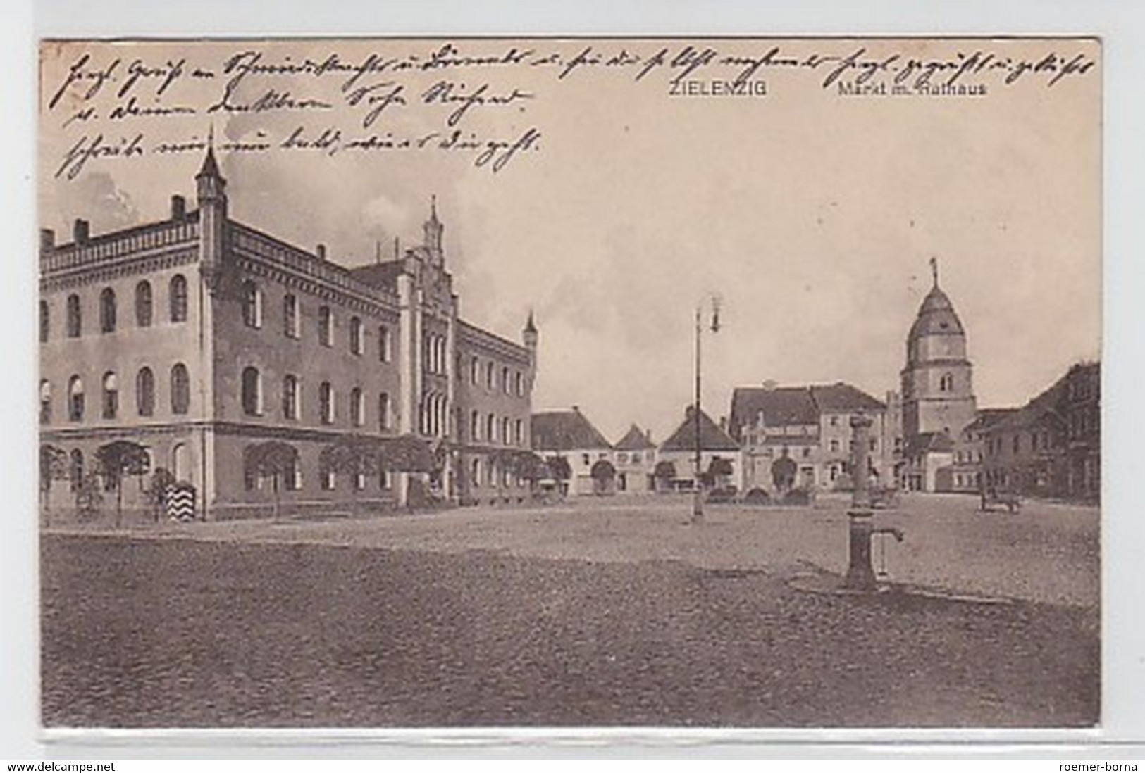 17141 Feldpost Ak Zielenzig Markt Mit Rathaus 1915 - Unclassified