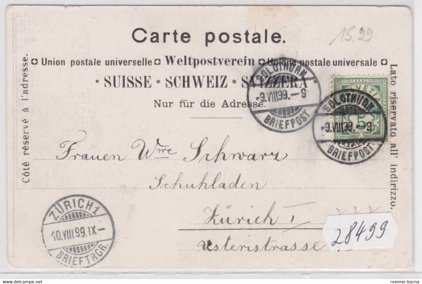 28499 Ak Solothurn Dornacher Schlachtfeier Juli 1899 - Dornach