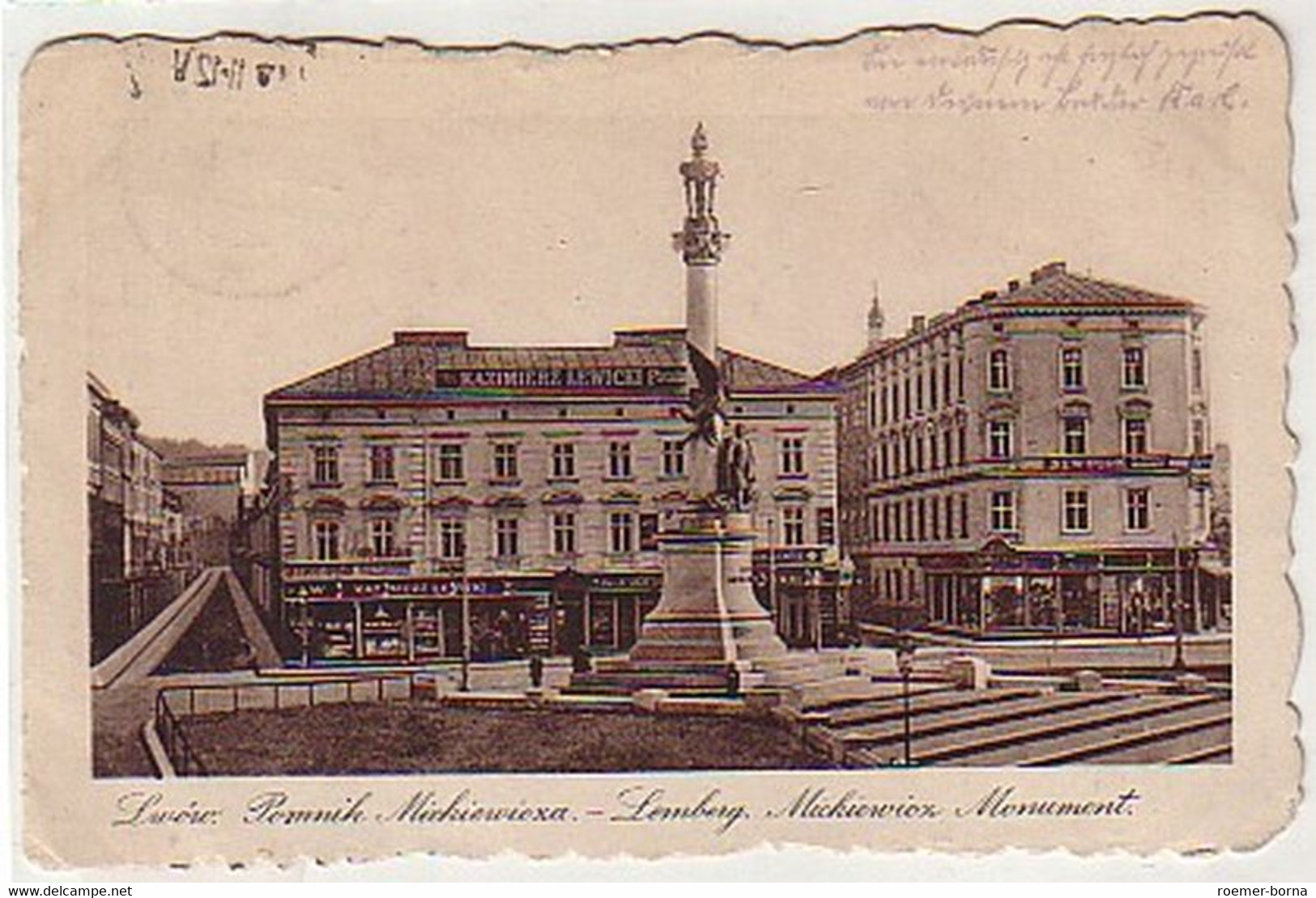 30312 Ak Lemberg Mickiewicz Monument 1917 - Unclassified