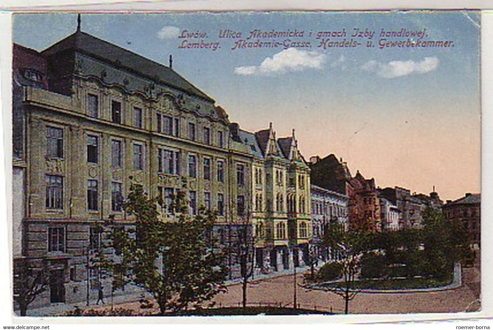 31395 Ak Lemberg Akademie-Gasse Handelskammer 1917 - Ohne Zuordnung