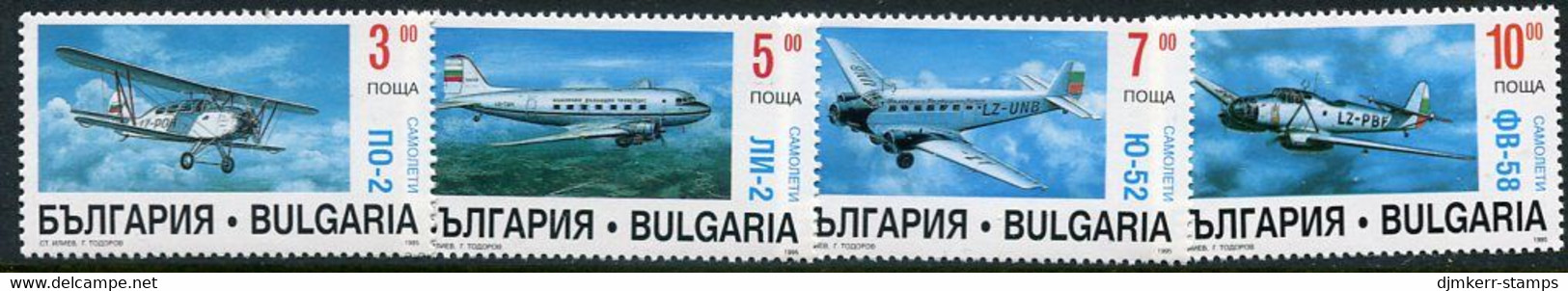 BULGARIA  1995 Commercial Aircraft MNH / **.  Michel 4180-83 - Unused Stamps