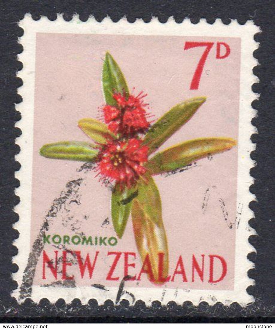 New Zealand 1960 7d Koromiko Flower Definitive, Used, SG 788e - Used Stamps