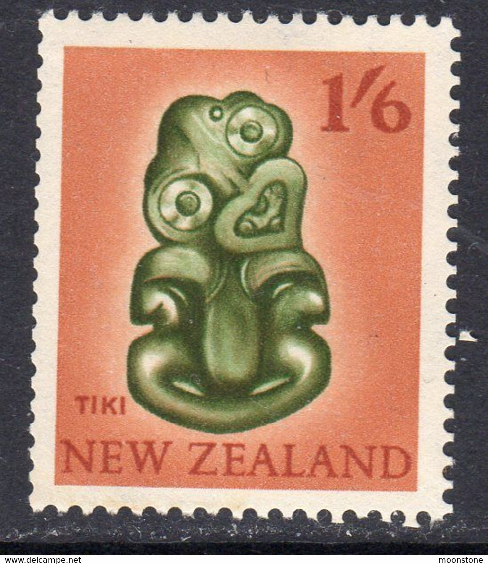 New Zealand 1960 1/6d Tiki Carving Definitive, Hinged Mint, SG 793 - Used Stamps