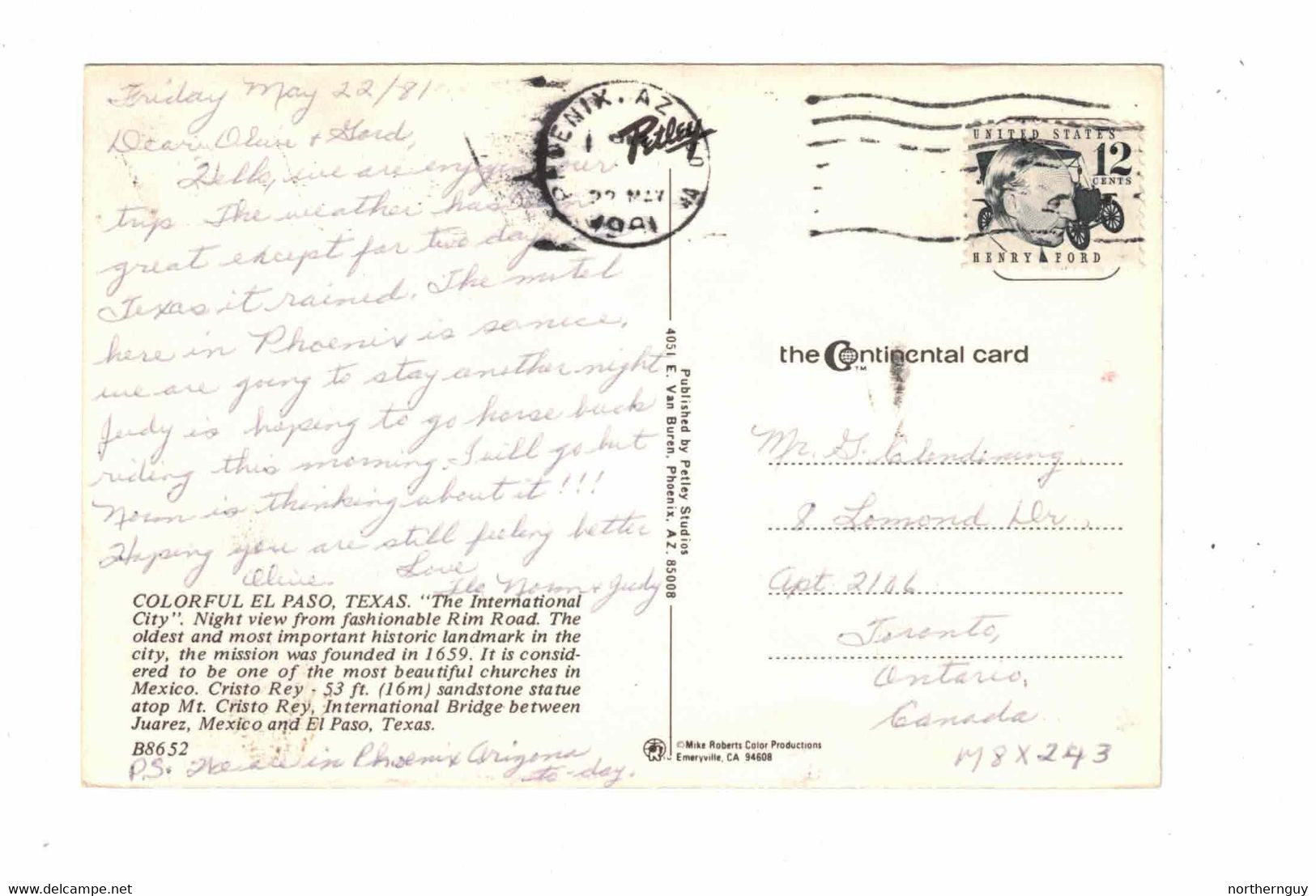 EL PASO, Texas, USA, "Hello From", 4 Views Described On Back, 1981 4X6 Chrome Postcard - El Paso