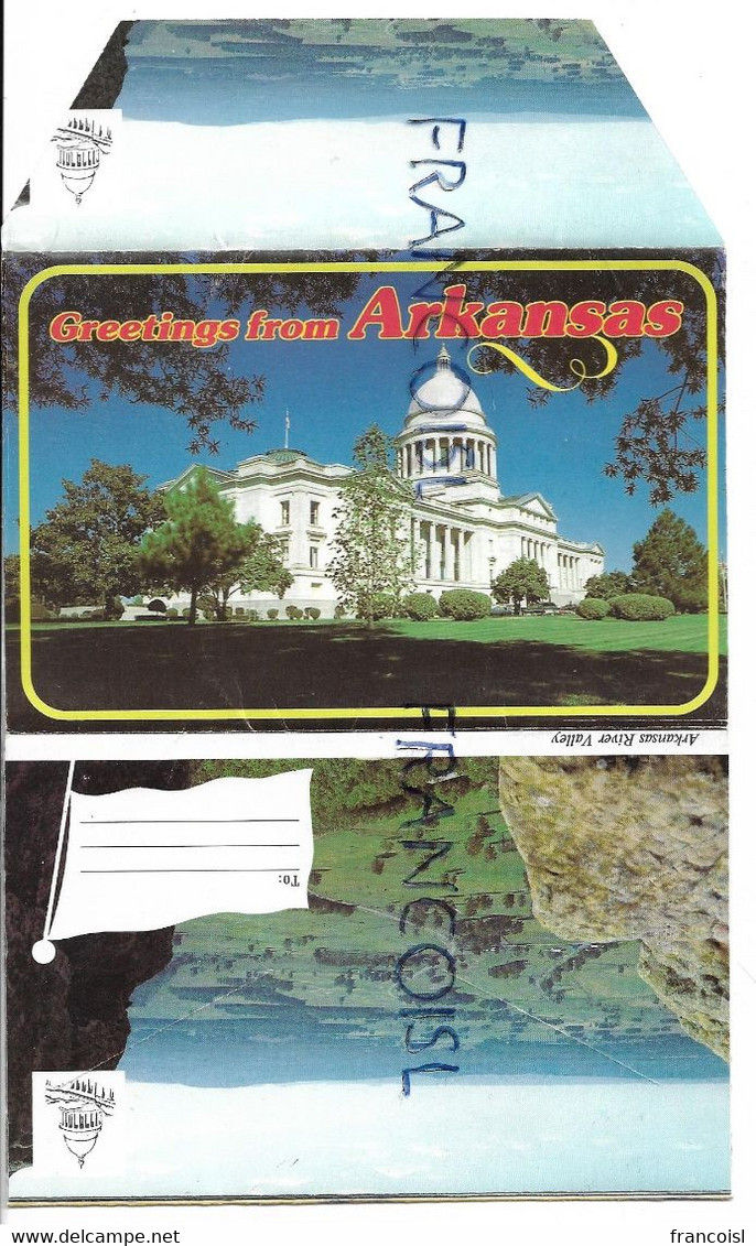 Carnet-enveloppe De 6 Vues Recto-verso. Greetings From Arkansas. - Little Rock