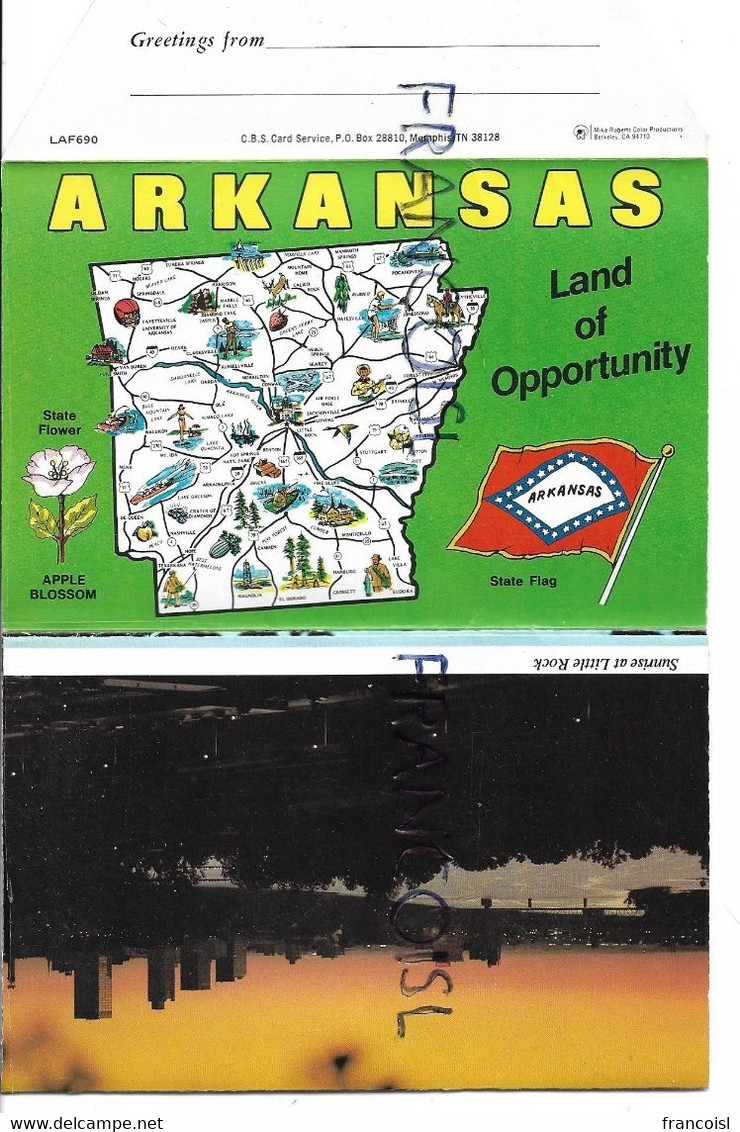 Carnet-enveloppe De 6 Vues Recto-verso. Greetings From Arkansas. - Little Rock