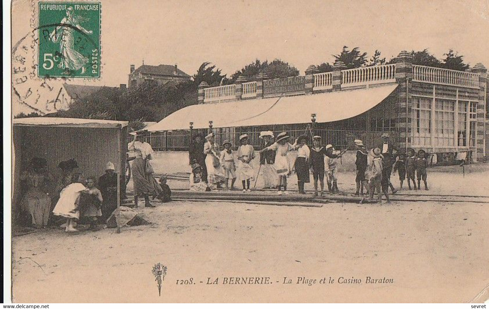 LA BERNERIE. - La Plage Et Le Casino Baraton. Très Belle Carte Animée - La Bernerie-en-Retz