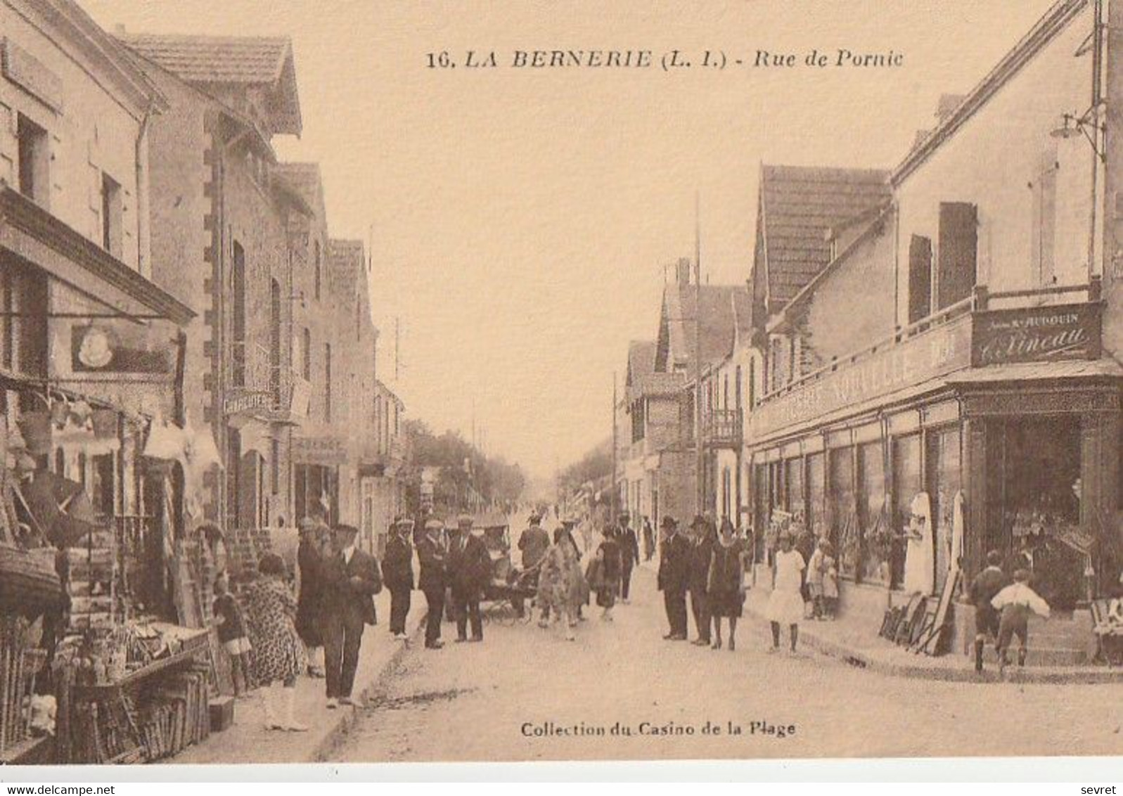 LA BERNERIE. -  La Rue De Pornic. Très Belle Carte Animée - La Bernerie-en-Retz