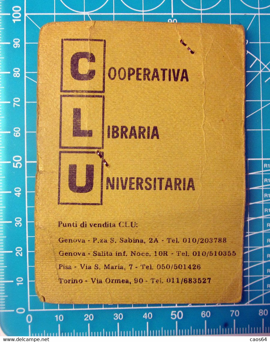 Tessera Cooperativa Libraria Universitaria Vintage - Tessere Associative